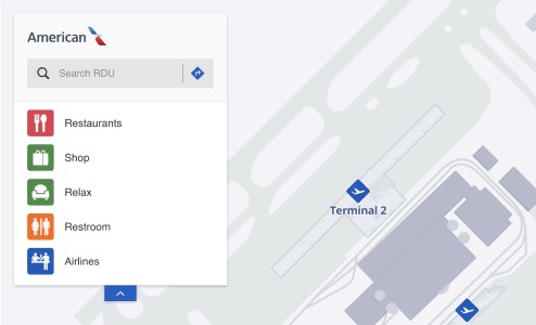 Interactive airport map for RDU